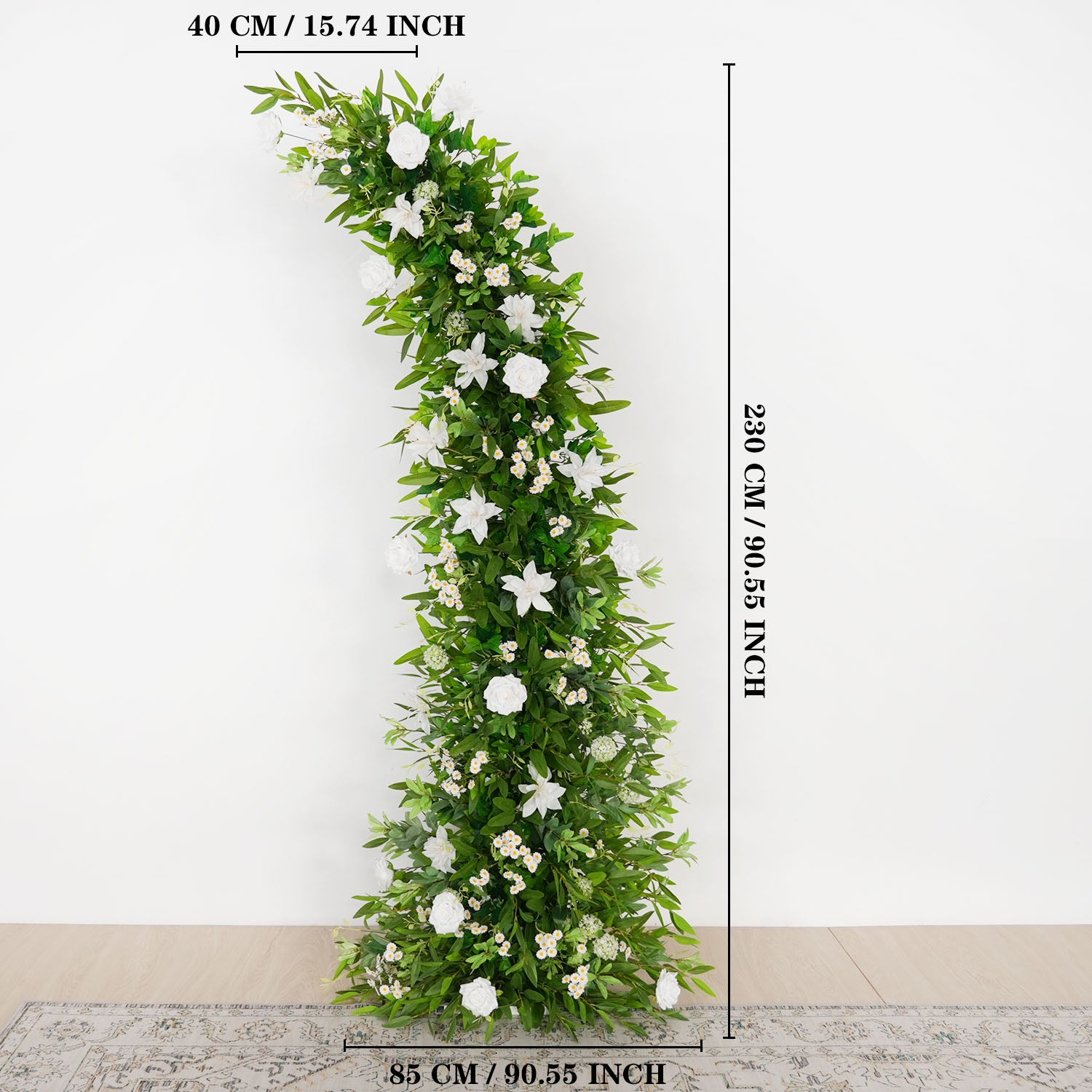 Uflower Outdoor Wedding Backdrop Horn Arch Decor Green Leaves Floral Arrangement